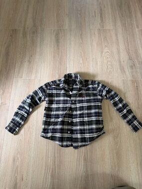 Ralph Lauren Boys Plaid Button-Down Shirt - Navy & White